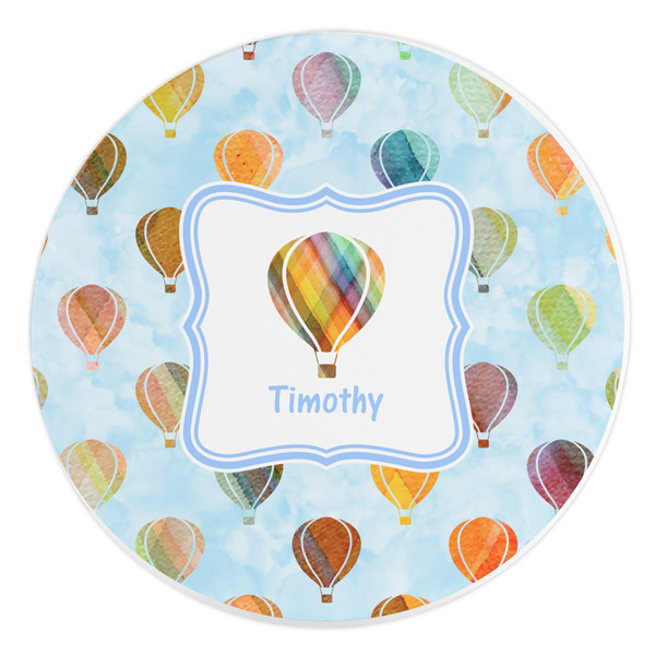 Custom Watercolor Hot Air Balloons Round Stone Trivet (Personalized)