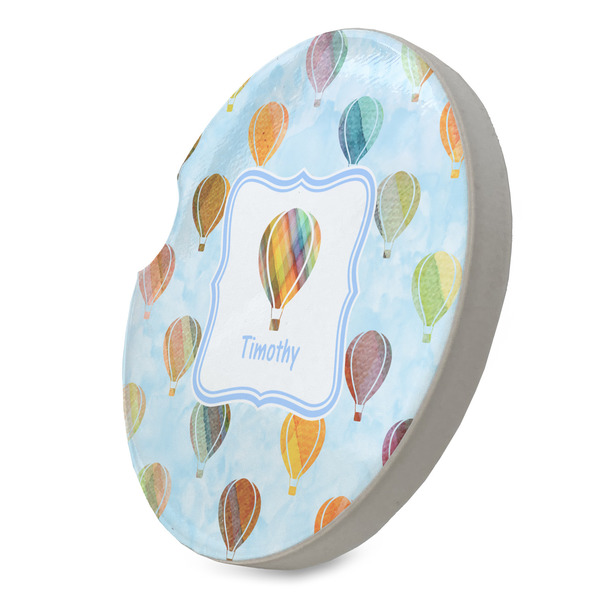 Watercolor Hot Air Balloons Sandstone Car Coaster - STANDING ANGLE