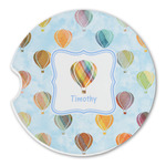Watercolor Hot Air Balloons Sandstone Car Coaster - Single (Personalized)
