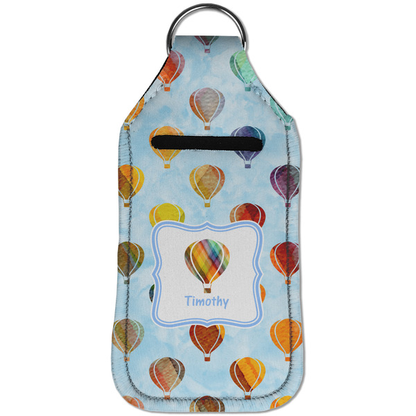 Watercolor Hot Air Balloons Sanitizer Holder Keychain - Large (Front)