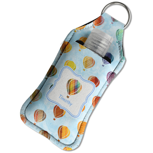 Watercolor Hot Air Balloons Sanitizer Holder Keychain - Large in Case