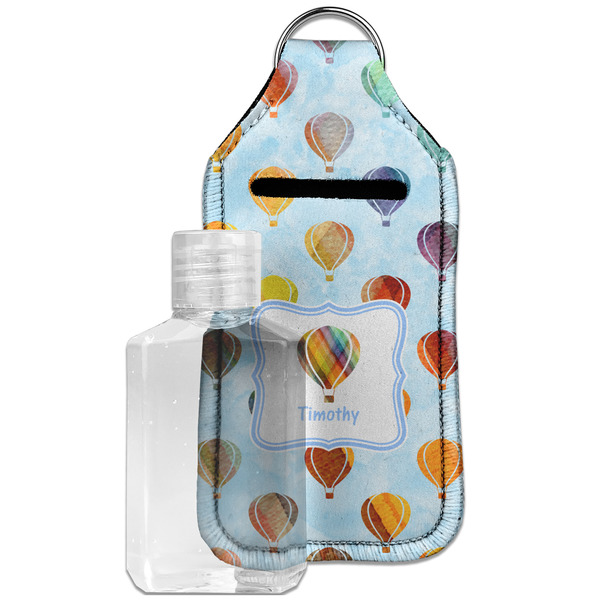 Custom Watercolor Hot Air Balloons Hand Sanitizer & Keychain Holder - Large (Personalized)