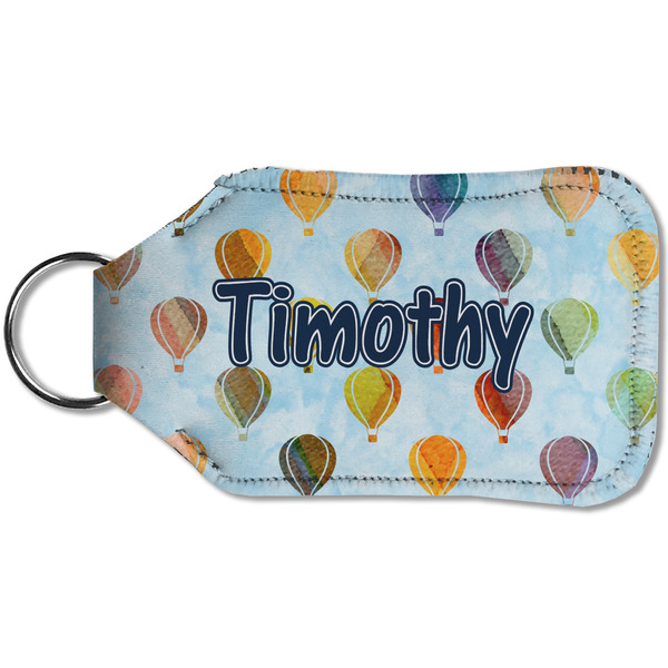 Watercolor Hot Air Balloons Sanitizer Holder Keychain - Small (Back)