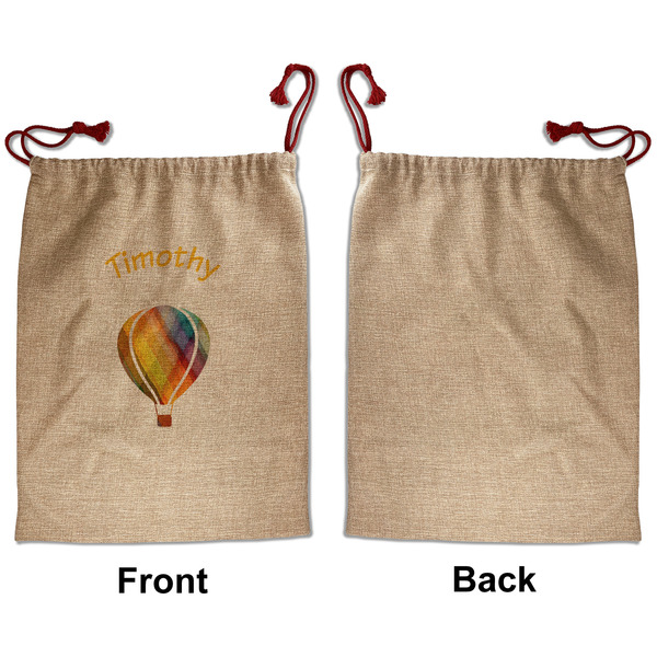 Watercolor Hot Air Balloons Santa Bag - Approval - Front