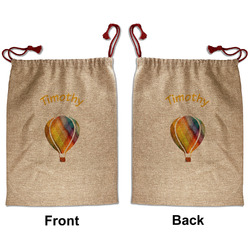 Watercolor Hot Air Balloons Santa Sack - Front & Back (Personalized)