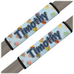 Watercolor Hot Air Balloons Seat Belt Covers (Set of 2) (Personalized)