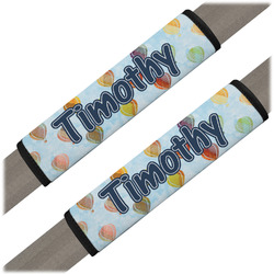 Watercolor Hot Air Balloons Seat Belt Covers (Set of 2) (Personalized)