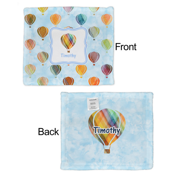 Watercolor Hot Air Balloons Security Blanket - Front & Back View