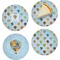 Watercolor Hot Air Balloons Set of Appetizer / Dessert Plates