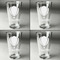 Watercolor Hot Air Balloons Set of Four Engraved Beer Glasses - Individual View