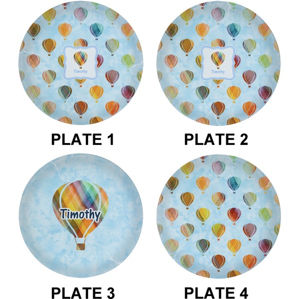 Watercolor Hot Air Balloons Set of Lunch / Dinner Plates (Approval)