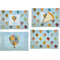 Watercolor Hot Air Balloons Set of Rectangular Appetizer / Dessert Plates