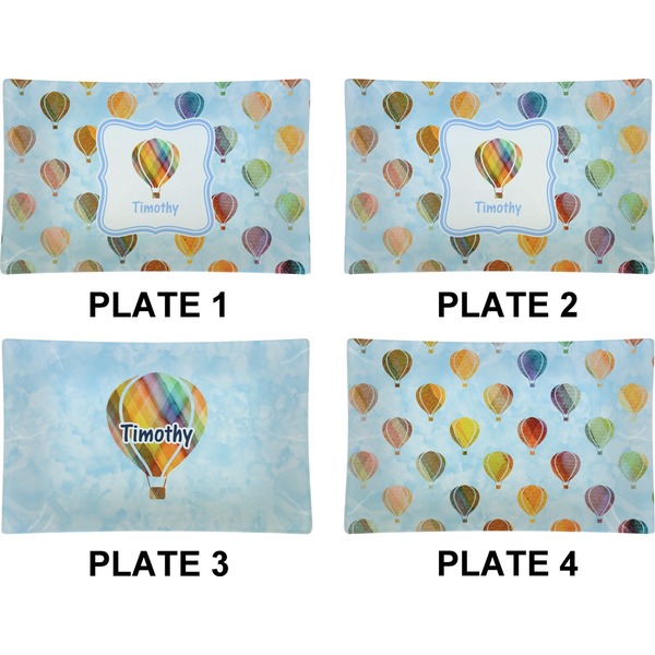 Watercolor Hot Air Balloons Set of Rectangular Dinner Plates (Approval)