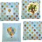 Watercolor Hot Air Balloons Set of Square Dinner Plates