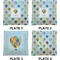 Watercolor Hot Air Balloons Set of Square Dinner Plates (Approval)
