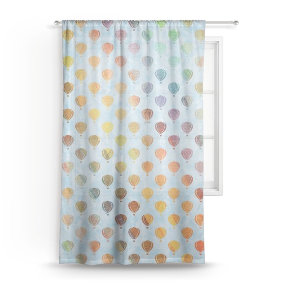 Custom Watercolor Hot Air Balloons Sheer Curtain - 50"x84"