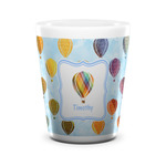 Watercolor Hot Air Balloons Ceramic Shot Glass - 1.5 oz - White - Set of 4 (Personalized)