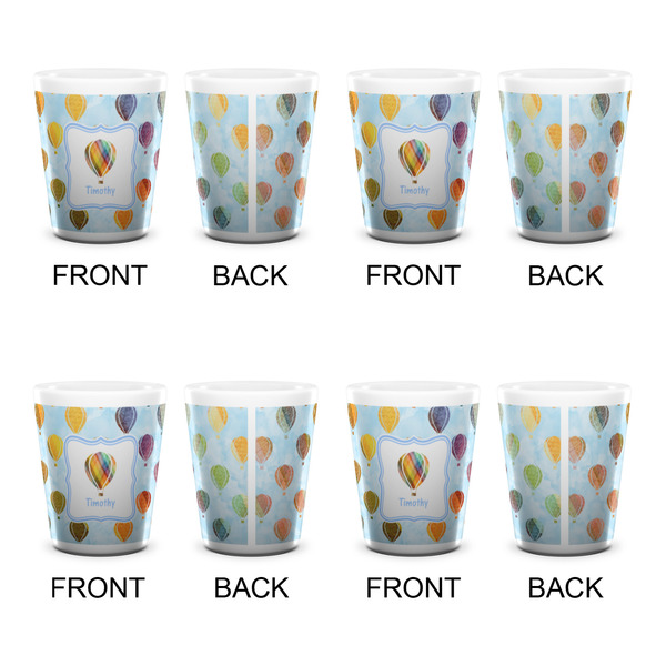 Watercolor Hot Air Balloons Shot Glass - White - Set of 4 - APPROVAL
