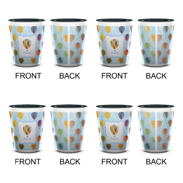 Watercolor Hot Air Balloons Shot Glassess - Two Tone - Set of 4 - APPROVAL