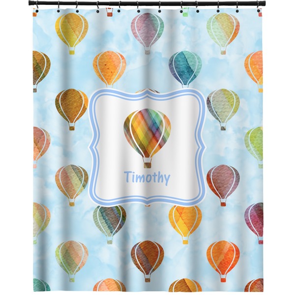 Custom Watercolor Hot Air Balloons Extra Long Shower Curtain - 70"x84" (Personalized)