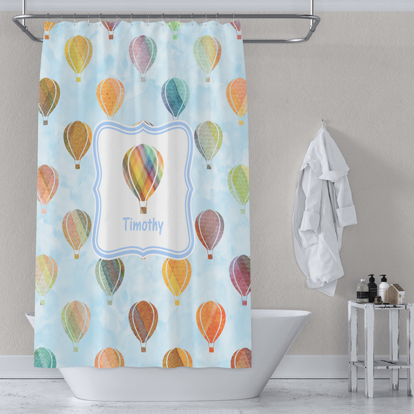 Watercolor Hot Air Balloons Shower Curtain Lifestyle