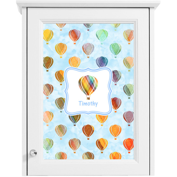 Watercolor Hot Air Balloons Single White Cabinet Decal