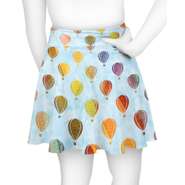 Watercolor Hot Air Balloons Skater Skirt - Back