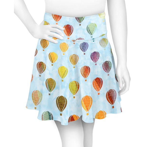 Custom Watercolor Hot Air Balloons Skater Skirt - Medium