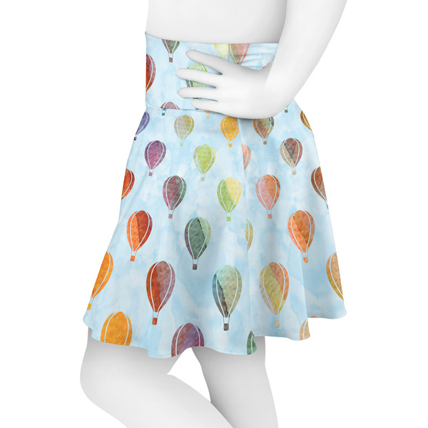 Watercolor Hot Air Balloons Skater Skirt - Side