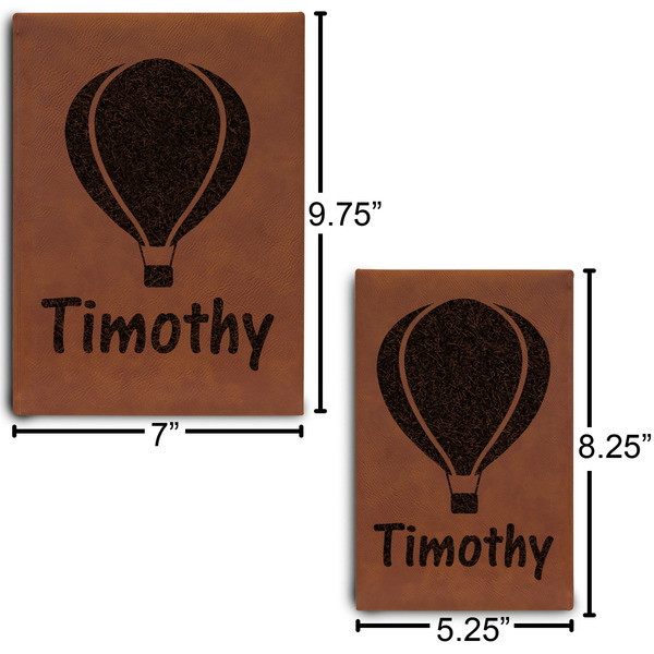 Watercolor Hot Air Balloons Sketch Book Size Comparison w/ Dimension