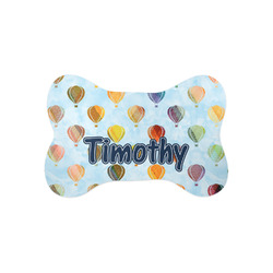 Watercolor Hot Air Balloons Bone Shaped Dog Food Mat (Small) (Personalized)