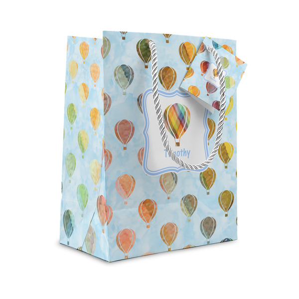 Custom Watercolor Hot Air Balloons Small Gift Bag (Personalized)
