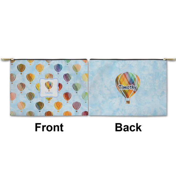 Watercolor Hot Air Balloons Small Zipper Pouch Approval (Front and Back)