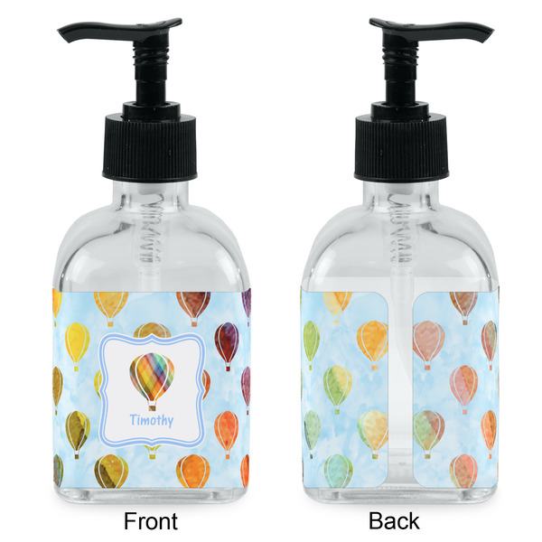 Watercolor Hot Air Balloons Glass Soap/Lotion Dispenser - Approval