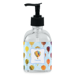 Watercolor Hot Air Balloons Glass Soap & Lotion Bottle - Single Bottle (Personalized)