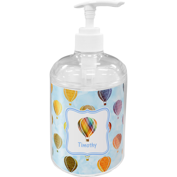 Custom Watercolor Hot Air Balloons Acrylic Soap & Lotion Bottle (Personalized)