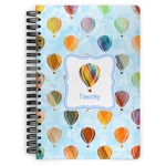 Watercolor Hot Air Balloons Spiral Notebook - 7x10 w/ Name or Text