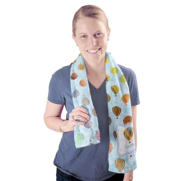 Watercolor Hot Air Balloons Sport Towel - Exercise use - Model