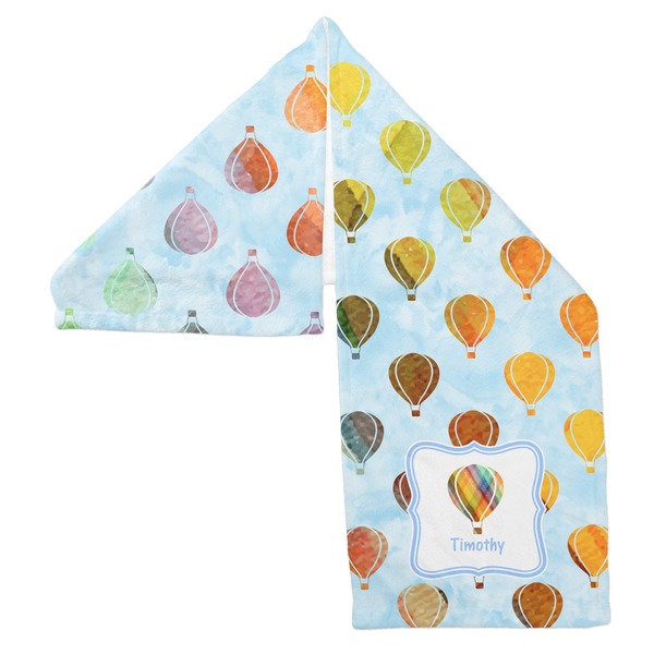 Watercolor Hot Air Balloons Sports Towel Folded - Both Sides Showing