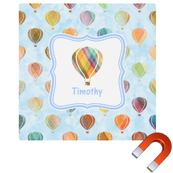 Watercolor Hot Air Balloons Square Car Magnet - 10" (Personalized)