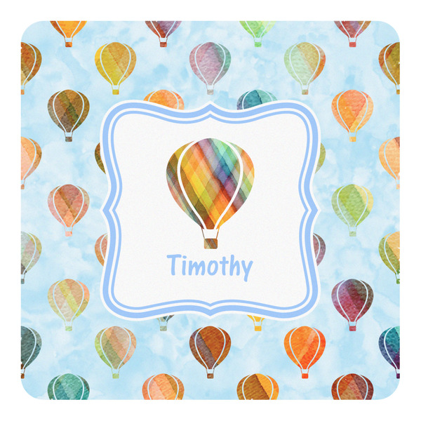 Custom Watercolor Hot Air Balloons Square Decal (Personalized)