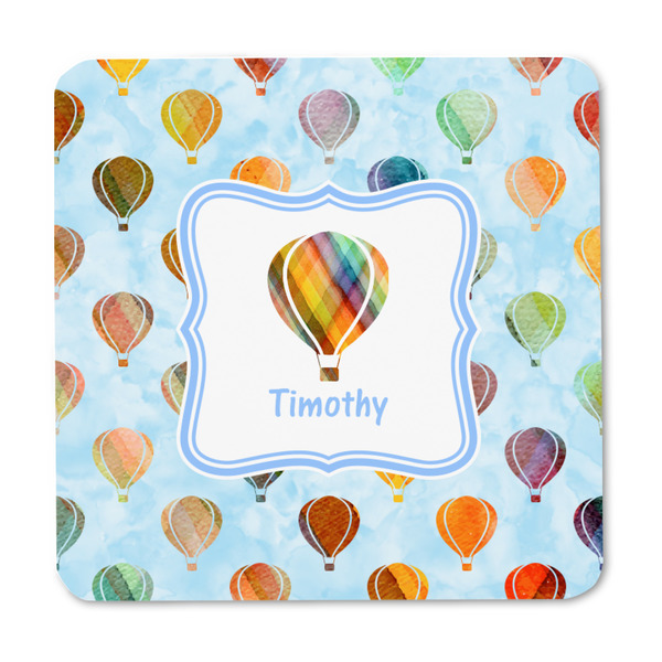 Watercolor Hot Air Balloons Square Fridge Magnet - FRONT