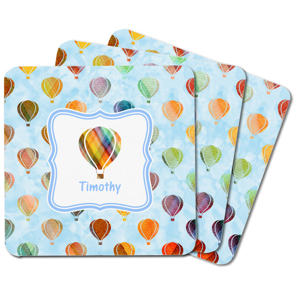 Watercolor Hot Air Balloons Square Fridge Magnet - MAIN