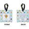 Watercolor Hot Air Balloons Square Luggage Tag (Front + Back)