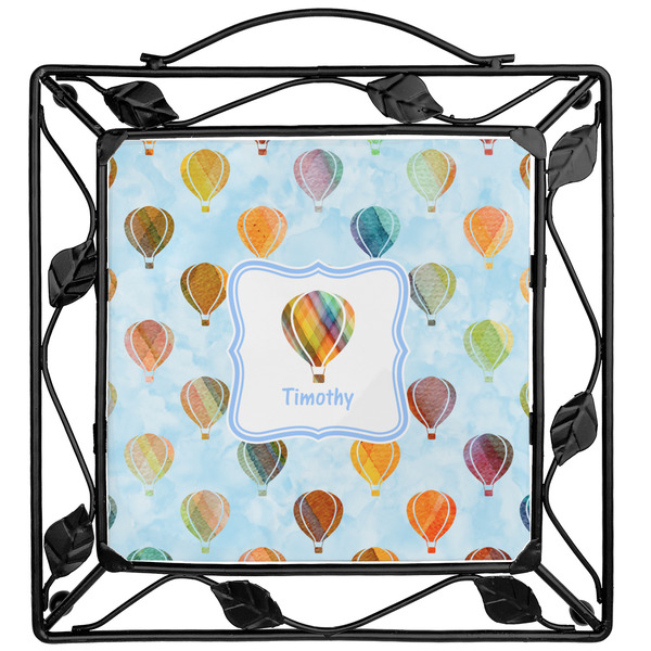Custom Watercolor Hot Air Balloons Square Trivet (Personalized)