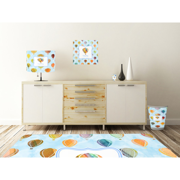 Watercolor Hot Air Balloons Square Wall Decal Wooden Desk