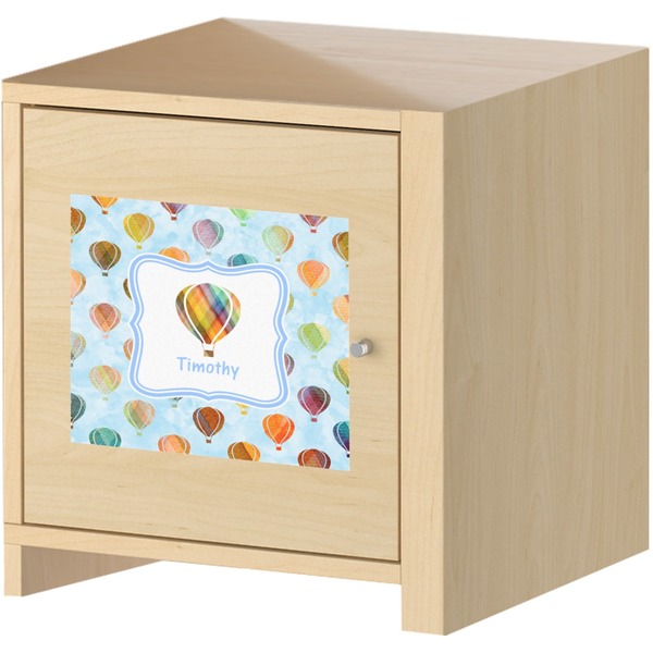 Watercolor Hot Air Balloons Square Wall Decal on Wooden Cabinet