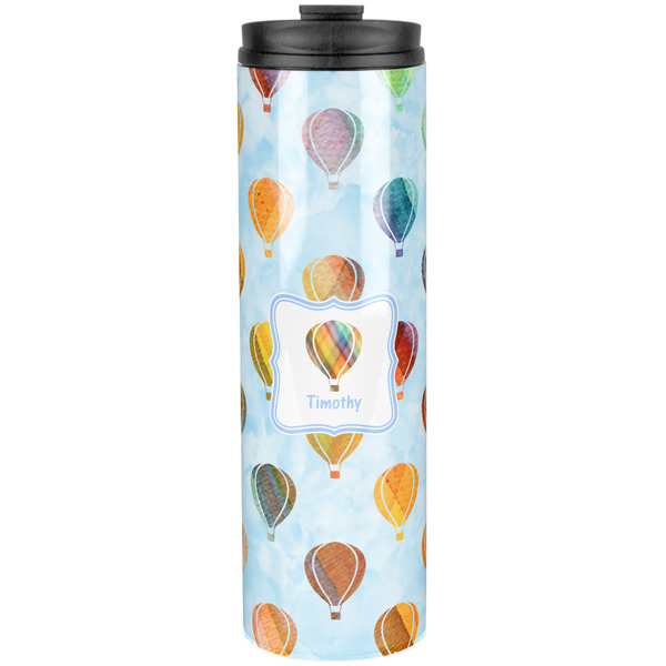 Custom Watercolor Hot Air Balloons Stainless Steel Skinny Tumbler - 20 oz (Personalized)