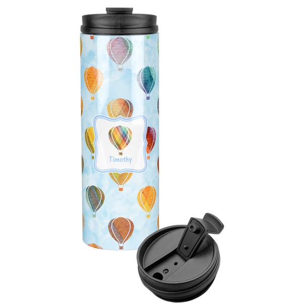 Custom Watercolor Hot Air Balloons Stainless Steel Skinny Tumbler (Personalized)