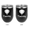 Watercolor Hot Air Balloons Stainless Wine Tumblers - Black - Double Sided - Approval